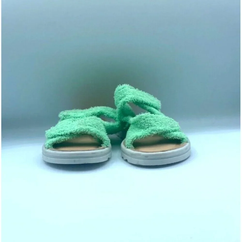 INTENTIONALLY Blank Blink Terry Top Neon Lime Sandal US 8.5/9 EU39 NWOB Scuffed - Picture 5 of 9